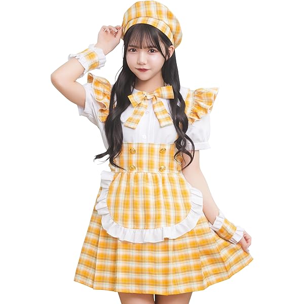 Amazon.co.jp: [Gocebaby] めめしい メイド服 オレンジ サテンロック